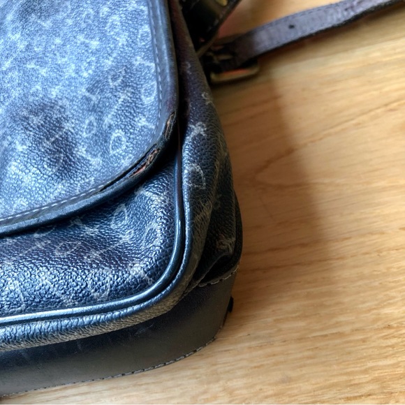 Vintage canvas and leather satchel/crossbody bag with adjustable strap - Picture 12 of 13